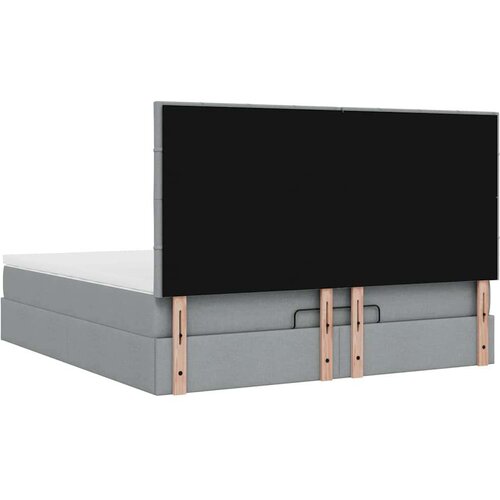 VidaXL Otomanski krevet s madracem&amp;amp;LED svijetlosivi 180x200cm tkanine Slike