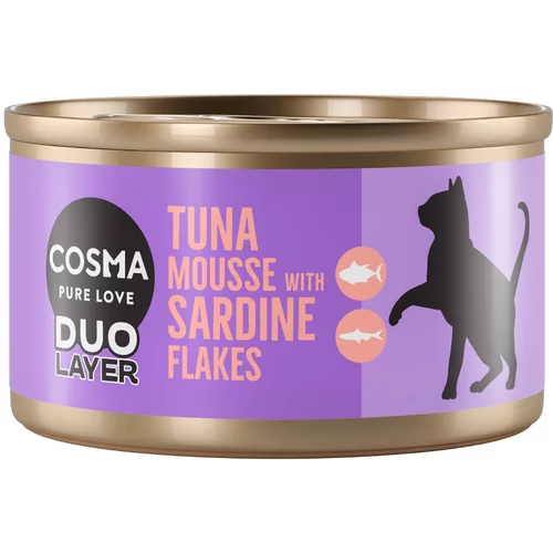 Cosma DUO Layer 6 x 70 g - Mousse iz tune s koščki sardin