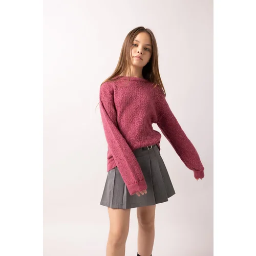 Defacto Girl's Regular Fit Crew Neck Sweater