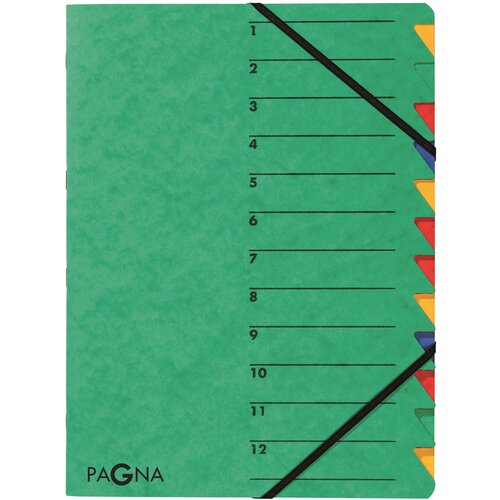 Pagna Organizator mapa EASY, DIN A4, karton, 12 predelkov, zelena, (21651982) Cene