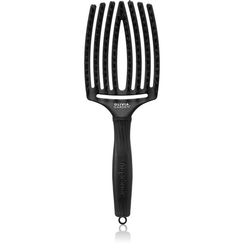 Olivia Garden Fingerbrush Boar & Nylon krtača za lase z najlonskimi in prašičjimi ščetinami Full Black L 1 kos Cene
