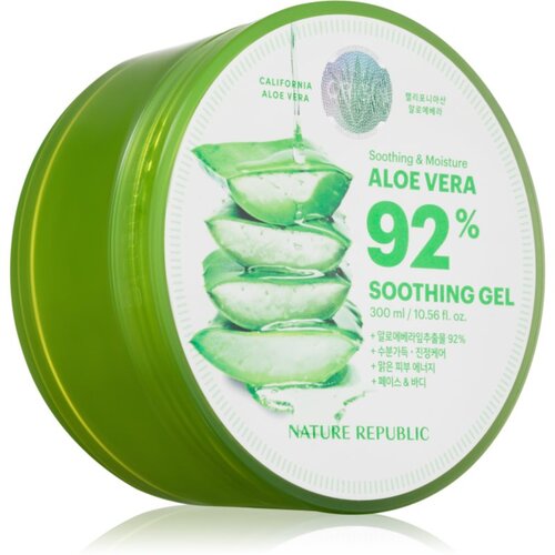 NATURE REPUBLIC Soothing & Moisture Aloe Vera 92% Soothing Gel umirujući hidratantni gel za osjetljivu kožu 300 ml Cijene