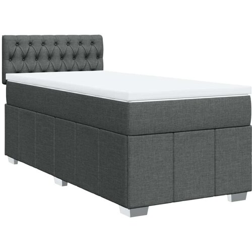 vidaXL Box spring postelja z vzmetnico temno siva 90x190 cm blago Cene
