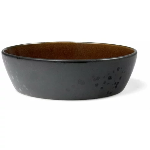 Bitz Črna keramična skleda z notranjo glazuro v oker barvi Mensa, premer 18 cm