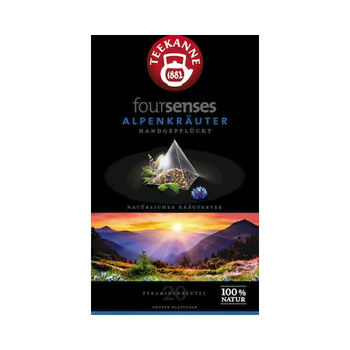 Teekanne Čaj Foursenses piramidne vrečke - Alpska zelišča (20 piramidnih vrečk)