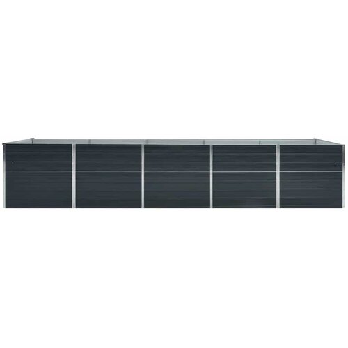  Povi&amp;scaron;ena vrtna gredica pocinčani čelik 400x80x77 cm antracit Slike