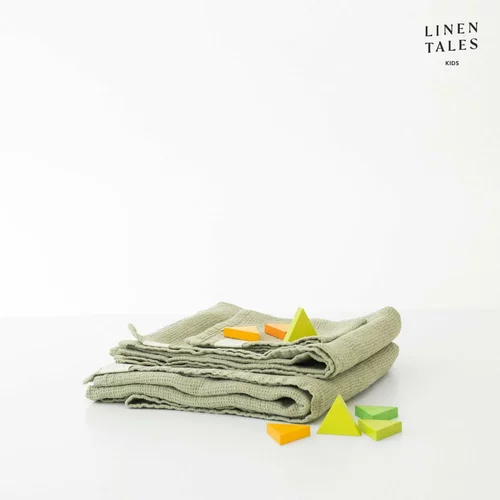 Linen Tales Svetlo zelena lanena otroška brisača 45x90 cm – Linen Tales