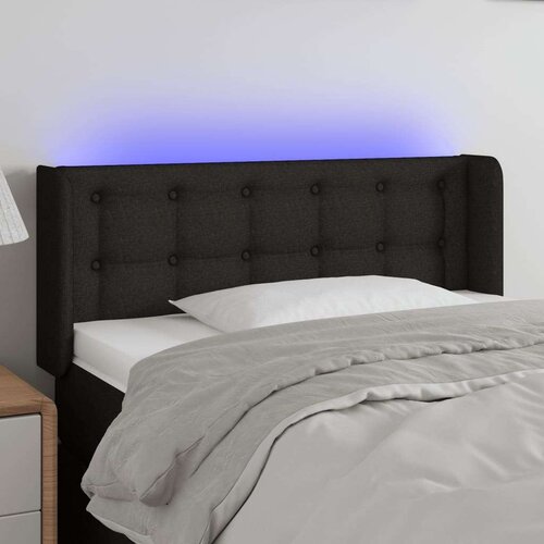  Uzglavlje crno 93x16x78/88 cm od tkanine Slike