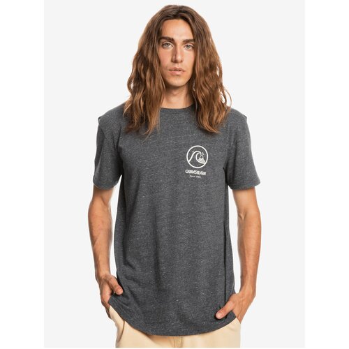 Quiksilver Dark gray mens brindle T-Shirt Gone Words - Men Slike