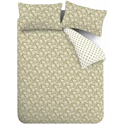 Pineapple Elephant Bela/zelena posteljnina za zakonsko posteljo 200x200 cm Tangier –