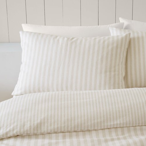 Catherine Lansfield Bež/krem flanelska posteljina za bračni krevet/za produženi krevet 230x220 cm Stripe &amp;ndash; Slike