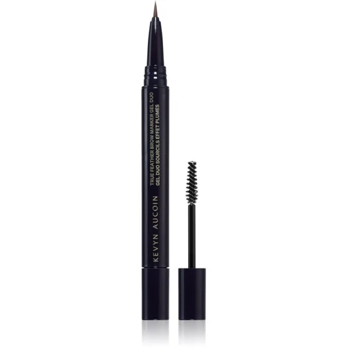 Kevyn Aucoin True Feather Brow Marker Gel Duo tuš za obrve sa četkicom nijansa Warm Brunette 0,4 ml