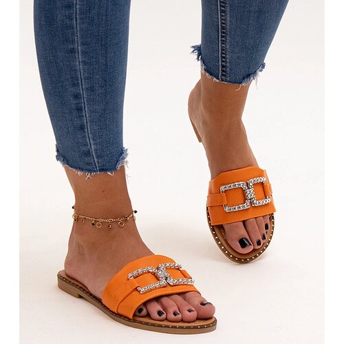 Gemre Orange flip-flops with decorative buckle Rochaela Cene