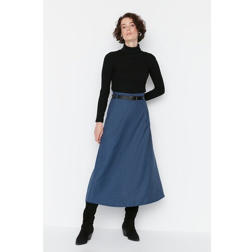 Trendyol Indigo Waist Belt Woven Skirt Slike