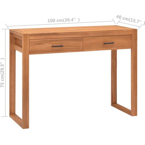  Radni stol s 2 ladice 100 x 40 x 75 cm od tikovine Slike