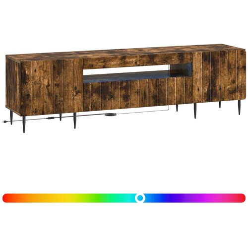  LED TV kabinet ZWOLLE Dimljeni hrast Konstruirano drvo Slike