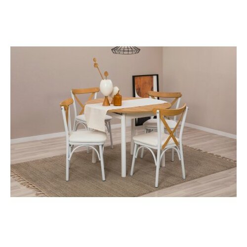HANAH HOME trpezarijski sto i stolice oliver oak white Cene