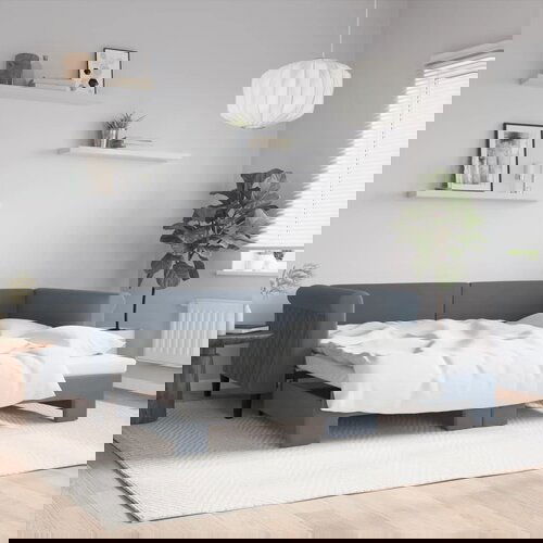 VidaXL Izvlečna dnevna postelja temno siva 90x190 cm žamet Slike