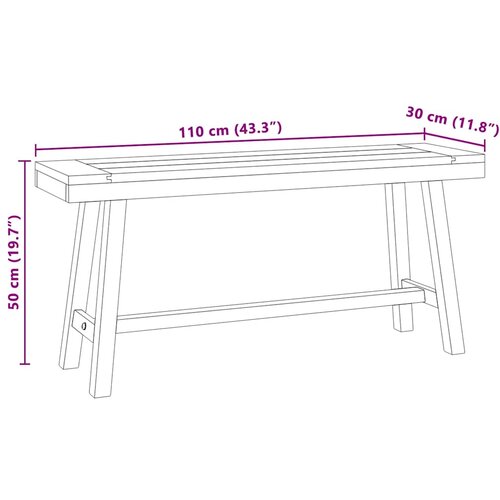  Klupa 110 cm od masivne tikovine Slike