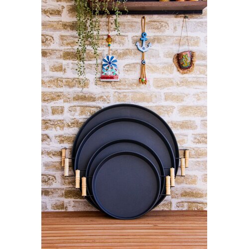 Hermia Set poslužavnika, 4 komada, Crni Slike