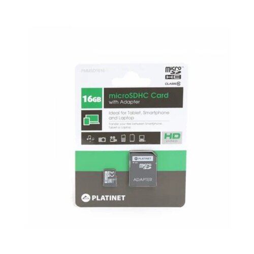 Msd Platinet PMMSD1610 16 GB+adap class10 Cene