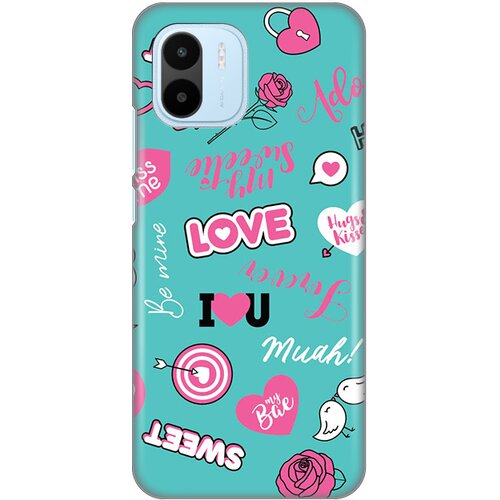  Silikonska maska za Xiaomi Redmi A1/A2 Love Print tirkizna Slike