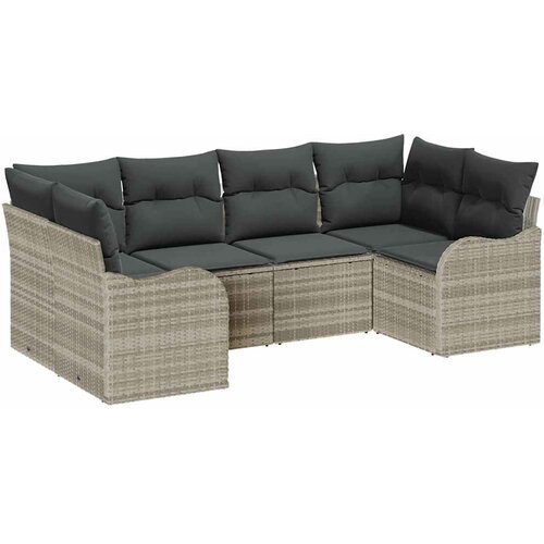  Sjedeća garnitura za vrt 6 kom. Svjetlosiva Poli ratan 121 x 61.5 x 69 cm Slike