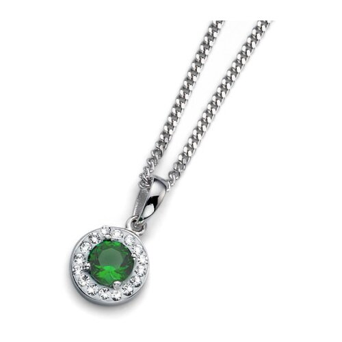 Oliver Weber Ženski clear 925ag green zircon lančić sa swarovski kristalima ( 61112.gre ) Slike