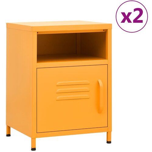 Furnova Nočne omarice 2 kosa gorčično rumene 35x35x51 cm jeklo, (21926855) Cene