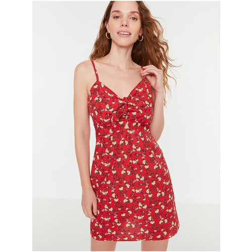 Trendyol Women&amp;#039;s Red Floral Short Strappy Dress - Women&amp;#039;s Slike