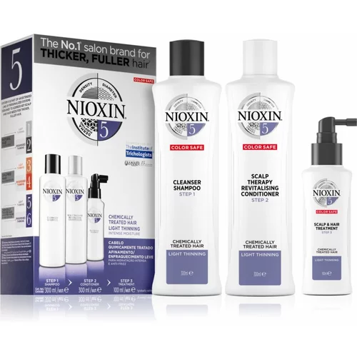 Nioxin System 5 Color Safe Chemically Treated Hair Light Thinning set (za rahlo redčenje normalnih do močnih naravnih in kemično obdelanih las) unisek