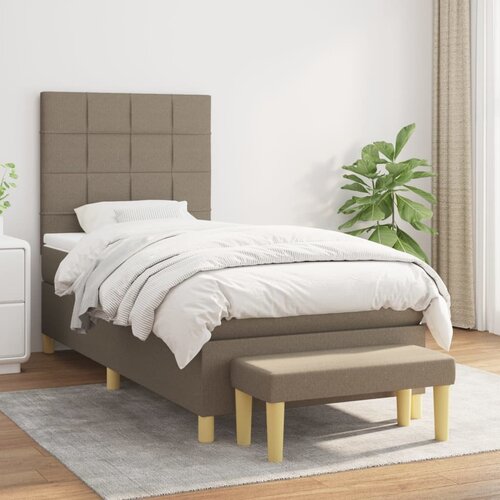 The Living Store Box spring postelja z vzmetnico taupe 90x190 cm blago - Box Spring Postelja, (21512308) Cene