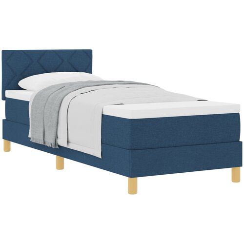 VidaXL Box Spring Krevet s Madracem Plavi 80x200 cm Tkanina Slike