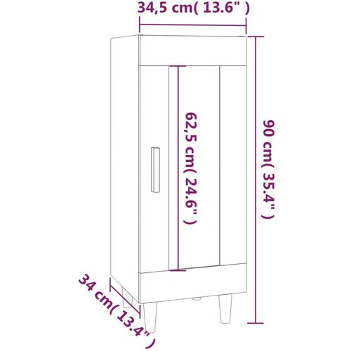 VidaXL komoda boja hrasta sonome 34,5x34x90 cm od konstruiranog drva Slike