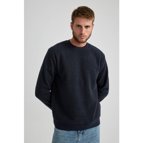 Defacto Regular Fit Crew Neck Plush Sweatshirt Slike