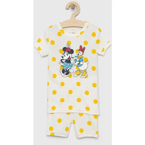 GAP Dječja pamučna pidžama x Disney boja: žuta, s uzorkom