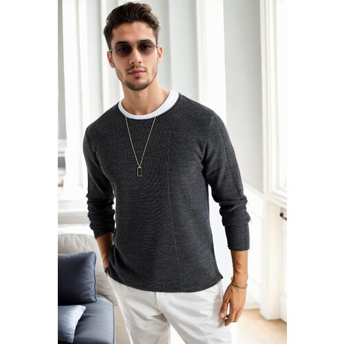 Dewberry 60226 Knitwear Menswear Sweater-ANTHRACITE Slike