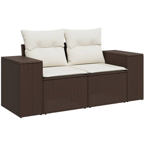  11-dijelni set vrtnih sofa od poliratana s jastucima smeđi Slike