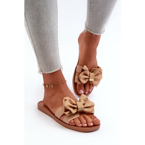 Kesi Women&amp;#039;s slippers with bow Camel Rivarina Slike