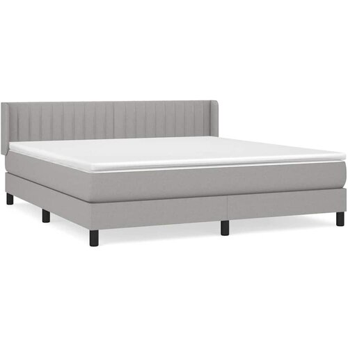  Krevet s oprugama i madracem svjetlosivi 180x200 cm od tkanine Slike