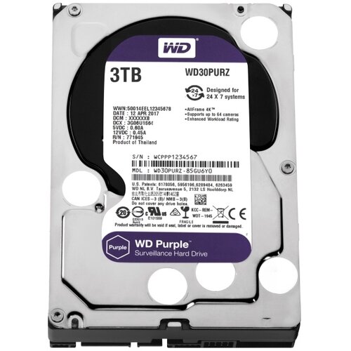 Western Digital 3TB 3.5 inča SATA III 64MB IntelliPower WD30PURZ Purple outlet Cene