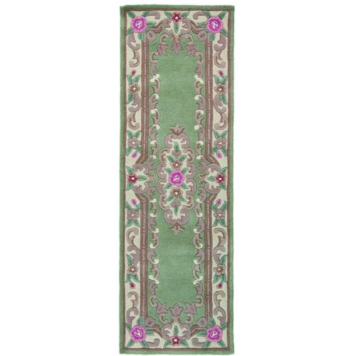 Flair Rugs Zelen volnen tekač Aubusson, 67 x 210 cm Cene