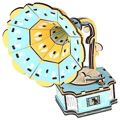  3d drvena puzzle - GRAMOFON Slike