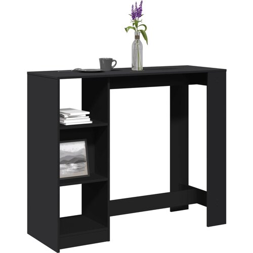 vidaXL Barski stol s policom crni 124x46x103,5 cm konstruirano drvo Cijene
