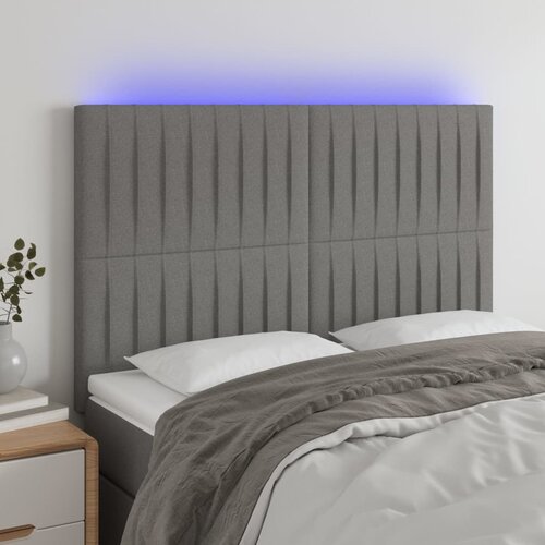  LED uzglavlje tamnosivo 144x5x118 cm od tkanine Cijene