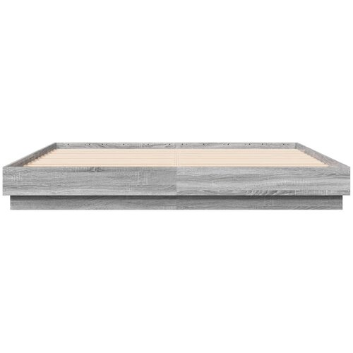  Okvir kreveta s LED svjetlima siva boja hrasta 180 x 200 cm Slike