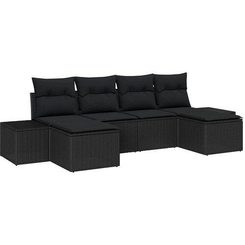  Sjedeća garnitura za vrt 6 kom. Bež poliratan 294 x 117 x 69 cm Slike