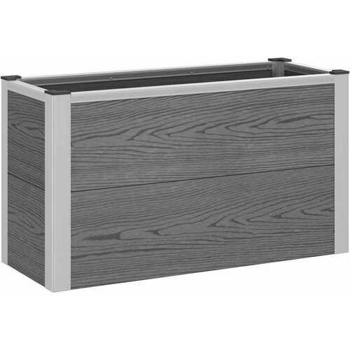 vidaXL Vrtna visoka greda Siva 75 x 30 x 22 cm WPC in aluminij, (5000287799) Cene