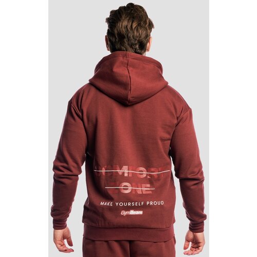 GymBeam Mu&amp;scaron;ka dukserica Zone Zip Up Cherrywood Slike