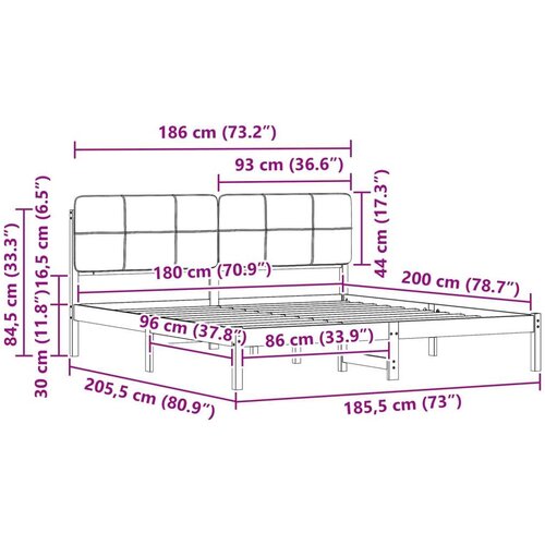  Krevetni okvir s tapiciranim uzglavljem Sivo-smeđa 180 x 200 cm Slike